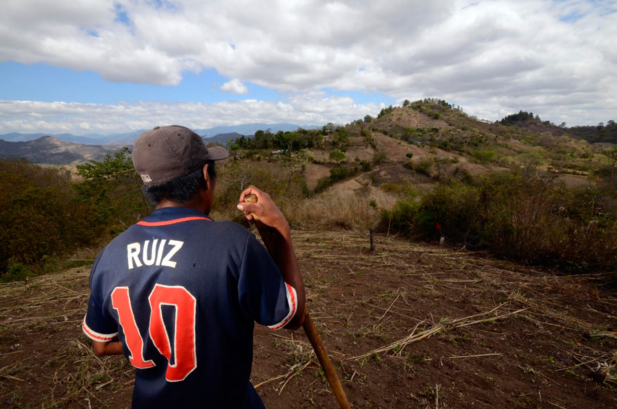 A maize farmer in Nicaragua takes a break from preparing his field for the planting season. (Courtesy Neil Palmer/International Center for Tropical Agriculture)